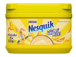 אבקה להכנת משקה חלב בטעם בננה חם/ קר 300 גרם  - <span class='eng'>NESQUIK</span>