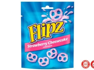 בייגלה מצופה קרם עוגת גבינה ותותים  - <span class='eng'>FLIPZ</span>