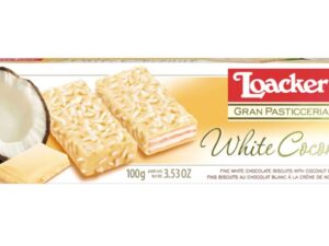 וופל שוקולד לבן במילוי קרם קוקוס  - <span class='eng'>LOACKER WHITE COCONUT</span>