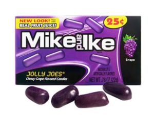 סוכריות גומי בטעם ענבים בקופסא אישית קטנה  - <span class='eng'>MIKE & IKE JOLLY JOE'S</span>