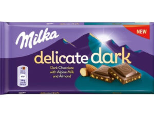 שוקולד מריר עדין עם שקדים - <span class='eng'>MILKA Delicate Dark WITH ALMONDS</span>