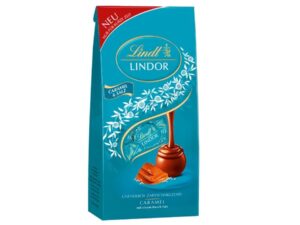 שקית כדורי שוקולד חלב מלאים בקרמל מלוח - <span class='eng'>LINDET LINDOR SALTED CARAMEL</span>