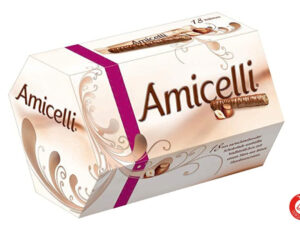 גליליות במילוי קרם אגוזי לוז במארז גדול 225 גרם  - <span class='eng'>AMICELLI</span>