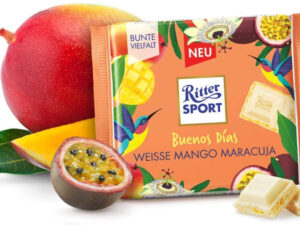 שוקולד לבן במילוי קרם מנגו ופסיפלורה - <span class='eng'>RITTER SPORT BUENOS DIAS</span>