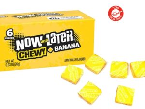 6 קוביות טופי בננה באריזה אישית - <span class='eng'>NOW AND LATER</span>