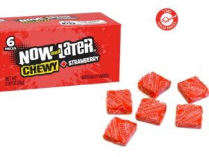 6 קוביות טופי תות באריזה אישית - <span class='eng'>NOW AND LATER</span>