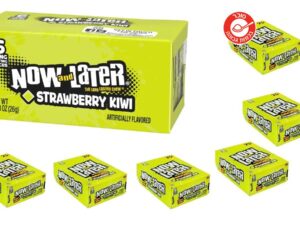 6 קוביות טופי תות קיווי באריזה אישית - <span class='eng'>NOW AND LATER</span>