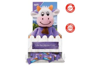 מארז הבובה של לילה הפרה של מילקה עם שוקולד - <span class='eng'>MILKA LILA ALPINE COW</span>