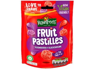 סוכריות ג'לי בטעם תות ודומדמנית שחורה  - <span class='eng'>Rowntree’s Fruit Pastilles Strawberry</span>