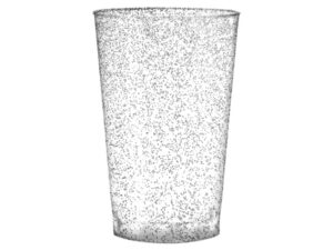 16 כוסות קריסטל 300 מ"ל עם נצנצים כסף