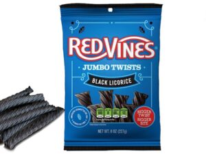 סוכריות ליקריץ מסולסל  - RED VINES JUMBO BLACK LICORICE