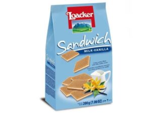 עלי וואפל לואקר פריכים במילוי קרם וניל - Loacker Sandwich Vanilla Milk