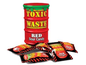 סוכריות חמוצות בחבית אדומה - TOXIC WASTE RED SOUR CANDY