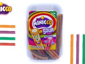 צינורות ממולאים במיקס צבעוני חמוץ בקופסא - Minicco