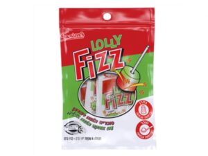 מארז 8 יחידות סוכריה על מקל בטעם דובדבן עם אבקה בטעם אבטיח - LOLLY FIZZ