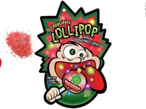 סוכריות על מקל עם סוכריות קופצות אבטיח - Striking Lollipop Watermalon