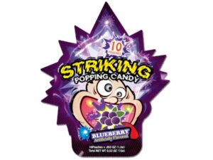 סוכריות קופצות אוכמניות- מארז 10 - Striking Popping Blueberry Flavour Candy