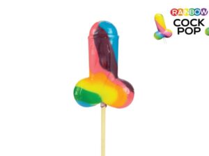 XXX סוכריה על מקל בצורה פין בצבעי הקשת על מקל - Rainbow Cock Pops