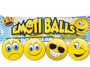 רביעיית מסטיק אימוג'י לימון - ZED Candy Emoti Balls