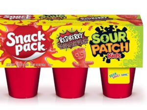 שישיית כוסות ג'לי חמוץ בטעם פטל אדום - SOUR PATCH KIDS REDBERRY  JELLO