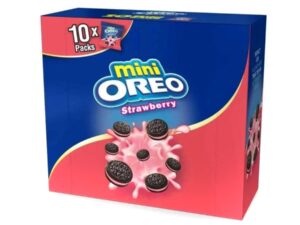 מארז 10 שקיות עוגיות שוקו תות - OREO MINI STRAWBERRY