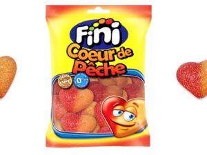 סוכריות גומי לבבות אפרסק מסוכרות   - FINI Coeurs de pêche