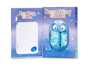 ‫ברכה נפתחת להזמנה עם סוכריות בטעם מסטיק - Raindrops Bubble Gum Card