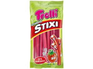 צינורות גומי תות ממולאים - Trolli Strawberry Stixi