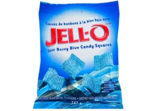 סוכריות ג'לי שטוחות אוכמניות חמוץ - JELL-O SOUR BERRY BLUE