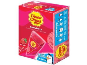 מארז 10 שלוקים להקפאה בטעם תות -Chupa Chups Strawberry Triangles Freeze Pops