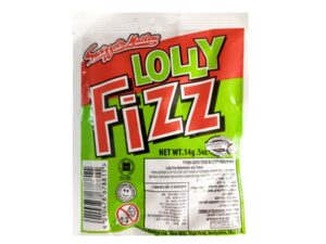 סוכריה על מקל בטעם דובדבן עם אבקה בטעם אבטיח - LOLLY FIZZ