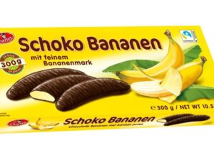 חטיף  בננה מצופה שוקולד בקופסא גדולה - Schoko-Bananen