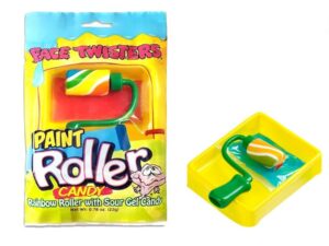 סוכריה על מקל - רולר לצביעה עם מטבל חמוץ - Face Twisters Paint Roller Candy