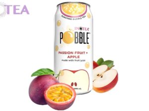 תה קר פסיפלורה תפוח עם כדורים מתפוצצים - Inotea Pobble Bubble Tea