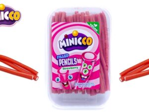 צינורות ממולאים בטעם תות בקופסא - Minicco