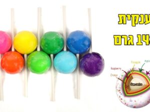 שובר לסת ענקי על מקל- 148 גרם - Zed Candy Monster Jawbreaker On A Stick