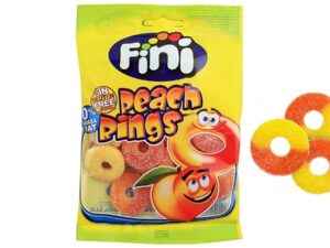 סוכריות טבעות אפרסק מסוכרות   - FINI PEACH RINGS