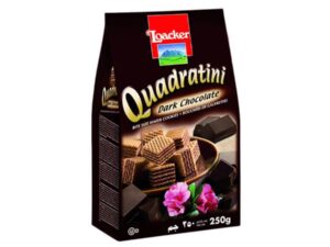 קוביות וואפל לואקר בטעם שוקולד מריר - Loacker Quadratini Dark Chocolate