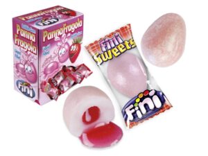 מסטיק ביצה ורודה עם מילוי - FINI PannaFragola