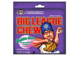 רצועות מסטיק בטעם ענבים -  BIG LEAGUE CHEW – GROUND BALL GRAPE