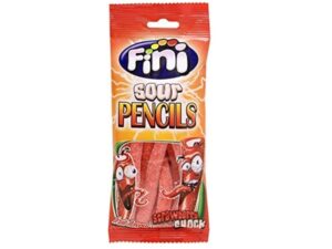 צינורות גומי חמוצים תות ממולאים בתות - FINI STRAWBERRY SOUR PENCILS