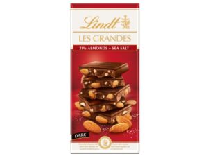 שוקולד מריר גדול עם 31% שקדים ומלח ים -  LINDT LE GRANDES SEA SALT & 31% ALMONDS