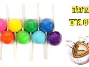 שובר לסת גדול על מקל- 64 גרם - Zed Candy Monster Jawbreaker On A Stick