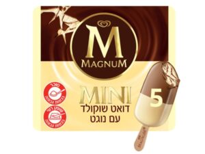 מאגדת 5 מגנום מיני דואט שוקולד עם נוגט