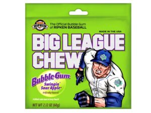 רצועות מסטיק בטעם תפוח חמוץ -  Big League Chew Swingin Sour Apple