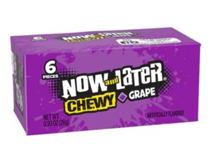 6 קוביות טופי ענבים באריזה אישית -  NOW AND LATER CHEWY