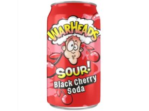 פחית משקה תוסס חמוץ בטעם דובדבן שחור - Warheads Sour Black Cherry Soda