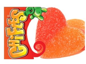 שקית 1 ק"ג- גומי לב אפרסק מסוכר - CHIFLES