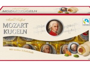 בונבוניירה- שוקולד לבן מרציפן ופיסטוק -   Mozart kugeln mit weißer Schokolade