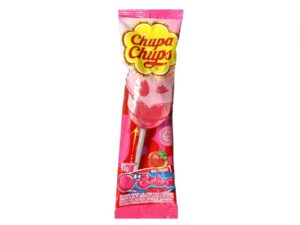 סוכריה על מקל בטעם תות במילוי מסטיק - CHUPA CHUPS BIG BABOL
